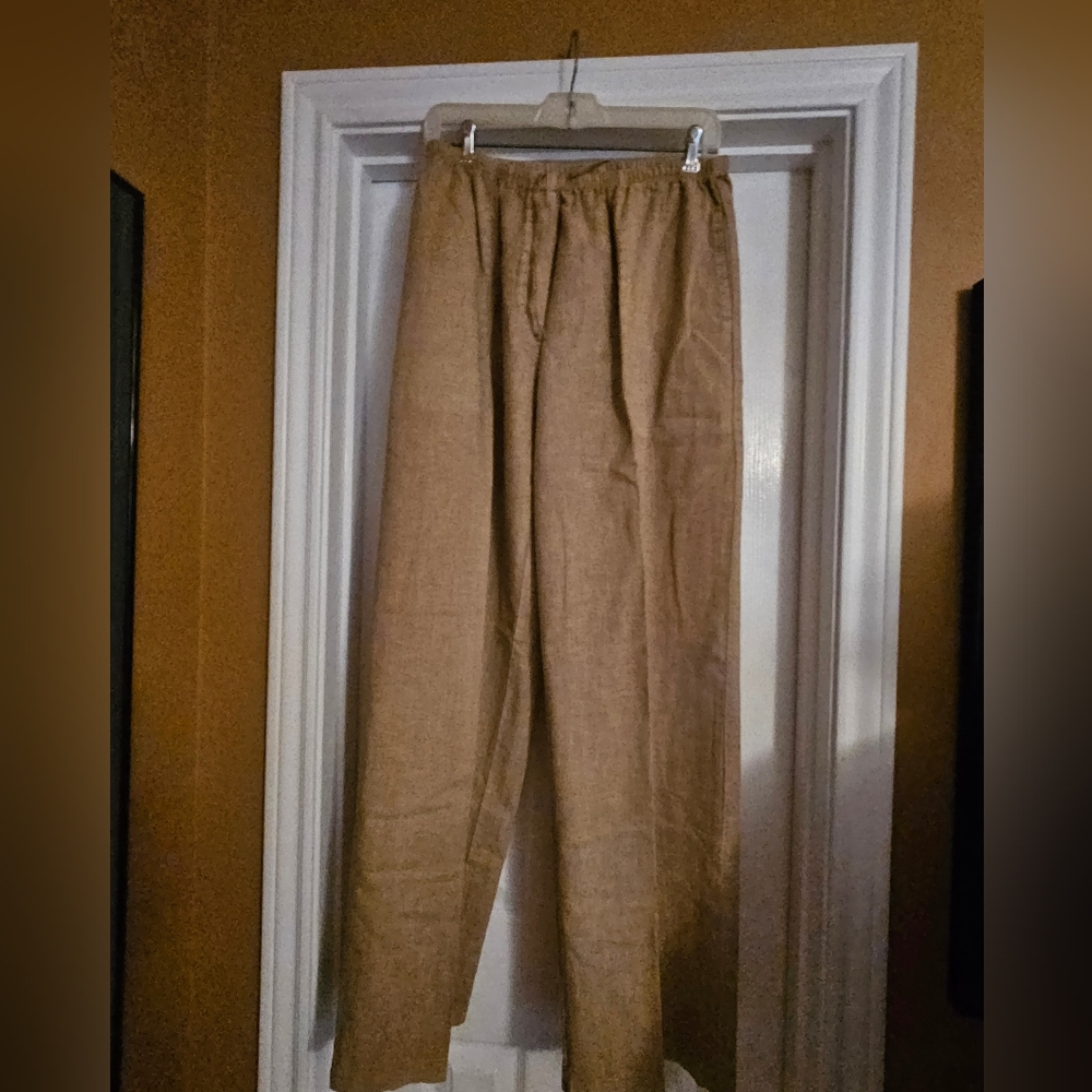 Linen cotton blend pants
